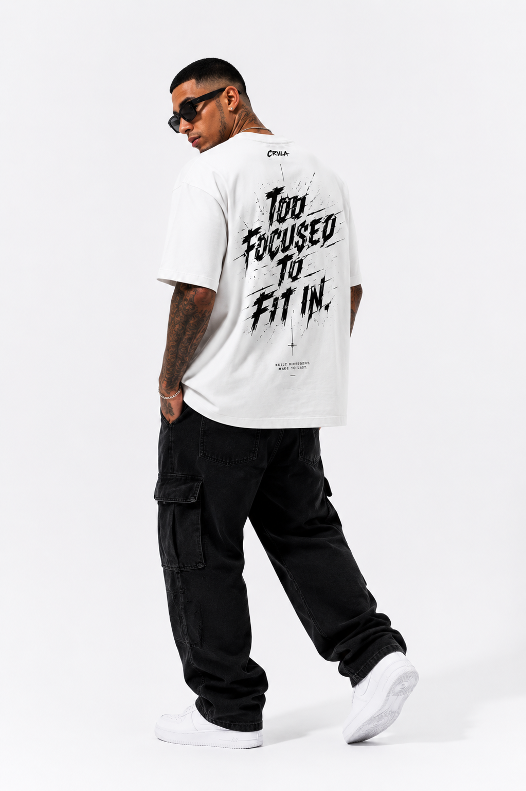 Too Focused to Fit In - White back
